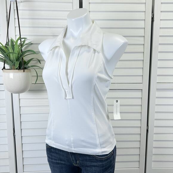 New Anthropologie Pilcro White Reworked Halter Tank Top Racer Back Shirt Size S - Picture 1 of 6